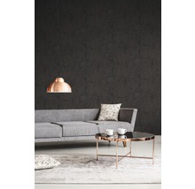 Vliestapete 37431-4 New Walls Uni textil schwarz