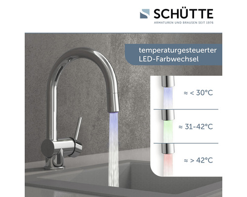 Schuette Armatur mit LED-Farbwechsel je nach Temperatur