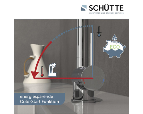 Energiesparende Cold-Start Funktion am Wasserhahn