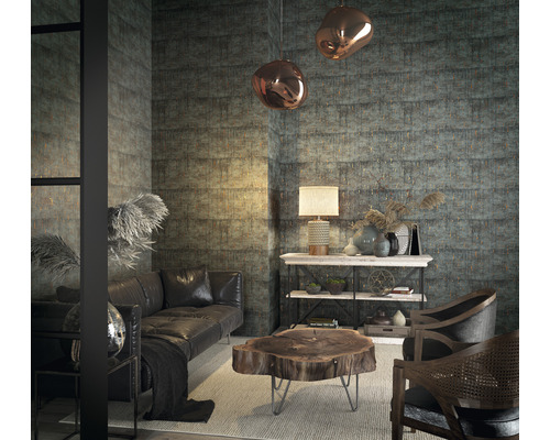 Wohnzimmer mit Sofa, Tisch und Dekoration in modernem Design