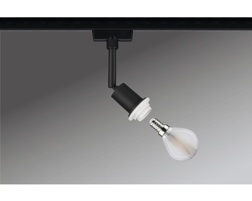 Schienensystemstrahler mit auswechselbarer Glühbirne