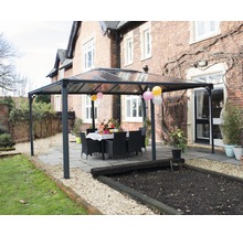 Pavillon Palram – Canopia Martinique 5000 Premium Garden Gazebo inkl. Vorhangset 493 x 359 cm anthrazit