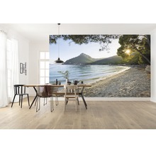 Raum mit Fototapete einer Küstenlandschaft mit Strand