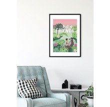 Gerahmtes Poster mit Dschungelbuch-Motiv, das Mogli und Balu als beste Freunde zeigt