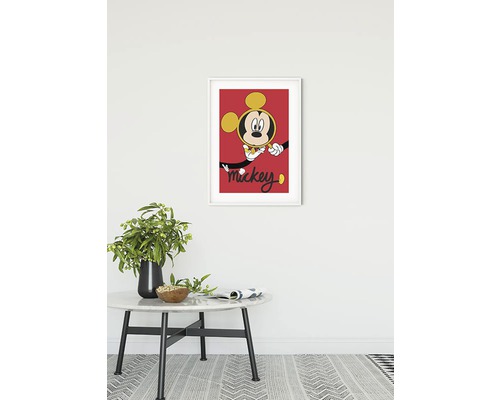 Gerahmtes Mickey Mouse Poster an der Wand