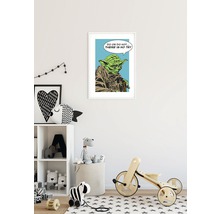 Gerahmtes Star Wars Yoda-Poster mit dem Zitat: Tue es oder tue es nicht. Es gibt kein Versuchen