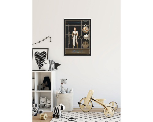 Dekoratives Star Wars Poster mit Rey im Kinderzimmer