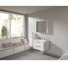 Badmöbel-Set Pelipal Kumba BxHxT 107 x 200 x 50 cm Frontfarbe weiß glanz 4-teilig mit Mineralguss-Waschtisch weiß und Unterschrank 99.770125091