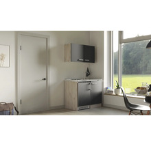 Kompakte Küche mit Spüle, Unterschrank und Hängeschrank in modernem Design
