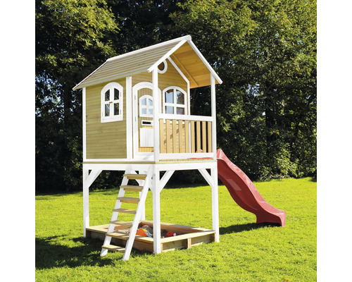 Spielhaus mit Rutsche und Sandkasten für den Garten