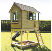 Spielhaus mit Rutsche, Leiter und Sandkasten für den Garten