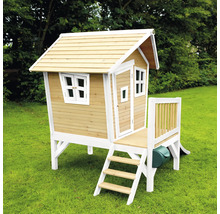 Holzspielhaus mit Veranda im Garten