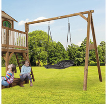 Holzschaukel mit Nestschaukel und zwei Kindern
