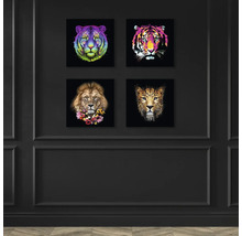 Glasbild Leopard Illustration 30x30 cm