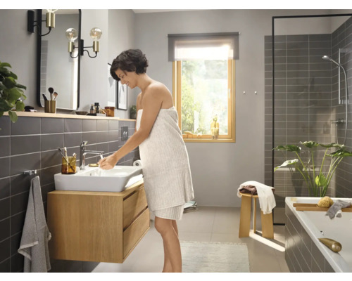 Hansgrohe Rebris E Waschtischarmatur – 1 Griff, Chrom, 17,8 Cm Hoch, Für 1 Loch Montage