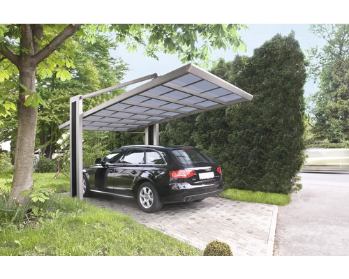 Einzelcarport Ximax My-Port Typ 150 Aluminium eloxiert 305,1x503,2 cm Edelstahl-Look