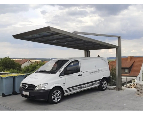 Einzelcarport Ximax My-Port Next Typ 60 Aluminium eloxiert 263x590,1 cm Edelstahl-Look