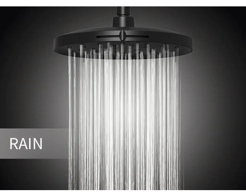 Regenbrause mit Wasserstrahlen