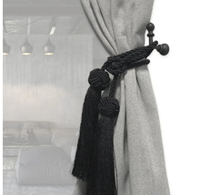 Gardine mit Quasten und Halterung zur Dekoration