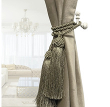 Dekorative Vorhanghalterung mit Quasten und Kordel