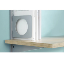 Bücherbügel für Wandschiene 142 x 118 mm weiß-thumb-1 Bücherbügel für Wandschiene 142 x 118 mm weiß-thumb-1