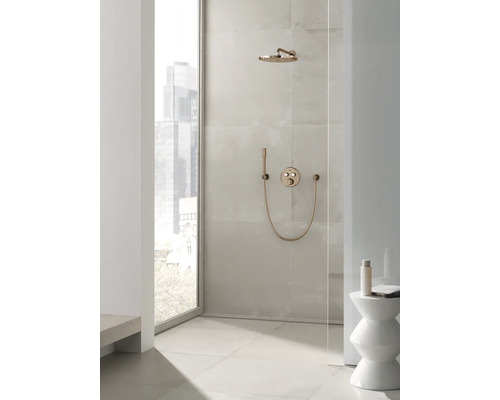 Badezimmer mit Kopfbrause, Handbrause und Duscharmatur