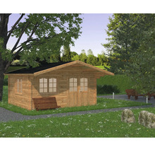 Gartenhaus Palmako Helena 15,1 m² inkl. Fußboden und Vordach 514 x 524 cm tauchgrundiert braun