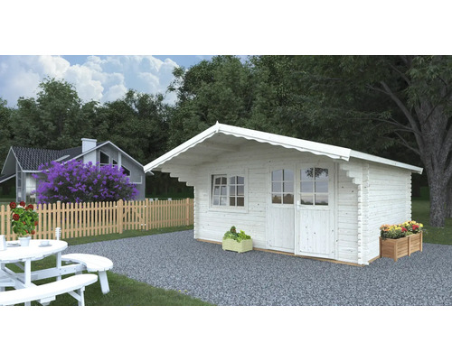 Gartenhaus Palmako Sally 15,5 m² inkl. Fußboden und Vordach 515 x 530 cm tauchgrundiert Gartenhaus Palmako Sally 15,5 m² inkl. Fußboden und Vordach 515 x 530 cm tauchgrundiert