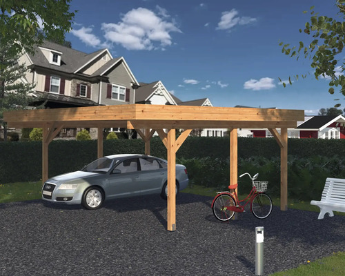 Doppelcarport Palmako Karl 20,6 m² 600x512 cm tauchgrundiert braun Doppelcarport Palmako Karl 20,6 m² 600x512 cm tauchgrundiert braun