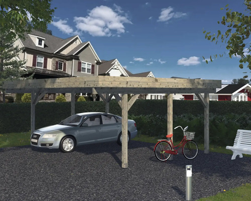 Doppelcarport Palmako Karl 20,6 m² 600x512 cm tauchgrundiert grau Doppelcarport Palmako Karl 20,6 m² 600x512 cm tauchgrundiert grau
