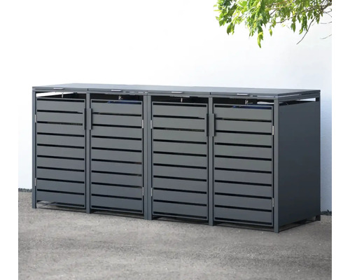Mülltonnenbox WESTMANN Kubus 4 264 x 80 x 116 cm anthrazit Mülltonnenbox für drei Mülltonnen