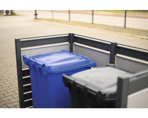 Mülltonnenbox mit zwei Mülltonnen