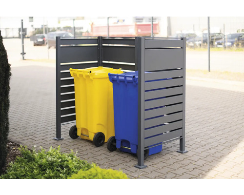 Mülltonnenbox mit zwei Mülltonnen