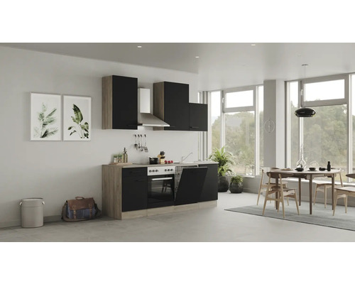 220 cm Küchenzeile Frontfarbe | Geräten Capri Flex mit Well HORNBACH