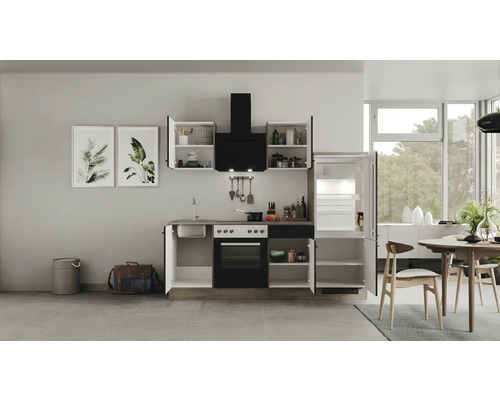 Flex Well Küchenzeile mit Geräten Capri 220 cm Frontfarbe | HORNBACH