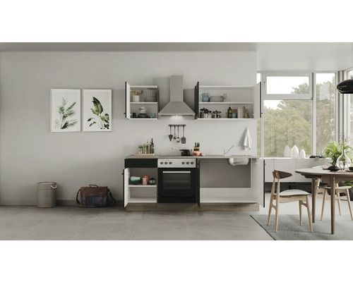 HORNBACH Küchenzeile mit Capri 210 | Frontfarbe Flex Geräten cm Well