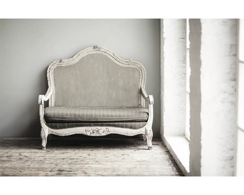 Antikes Sofa mit Holzrahmen und Polsterbezug