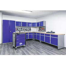 Werkbank Industrial A 1.0 1180 x 880 x 700 mm 2 Türen 2 Schubladen grau/blau-thumb-12