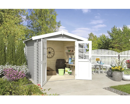 Gartenhaus Outdoor Life Ingo 230 x 230 cm lichtgrau Gartenhaus Outdoor Life Ingo 230 x 230 cm lichtgrau