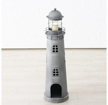 Dekoleuchtturm aus Metall mit Fenster und Tür