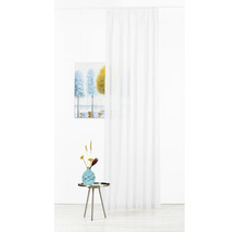 Weiße Gardine mit Kunstbild und Blumenvase