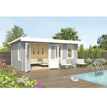 Gartenhaus Outdoor Life Baruda 53 inkl. Fußboden 570 x 415 cm lichtgrau