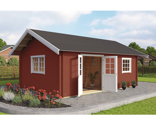 Gartenhaus Outdoor Life Caroline Set Gold inkl. Fußboden, Schlafboden, Isolierglas 675 x 489,9 cm schwedenrot Gartenhaus Outdoor Life Caroline Set Gold inkl. Fußboden, Schlafboden, Isolierglas 675 x 489,9 cm schwedenrot