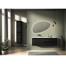 Badmöbel-Set Sanox Loft BxHxT 160,5 x 47 x 45,5 cm Frontfarbe black oak 2-teilig mit Waschtisch Mineralguss Becken links weiß matt-thumb-3