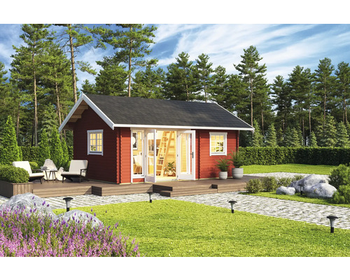 Gartenhaus Outdoor Life Caroline 2.1 inkl. Fußboden, Schlafboden 675 x 489,9 cm schwedenrot