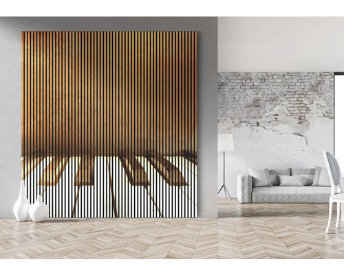 Großes Bild mit Klavier in einem hellen Raum