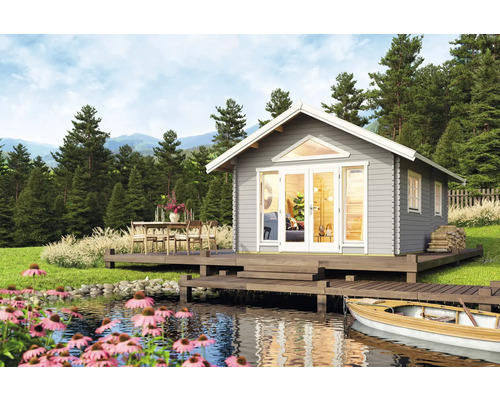 Gartenhaus Outdoor Life Caroline 2.2 inkl. Fußboden, Schlafboden 489,9 x 657 cm lichtgrau Gartenhaus Outdoor Life Caroline 2.2 inkl. Fußboden, Schlafboden 489,9 x 657 cm lichtgrau