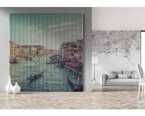 Dekoratives Wandbild mit Venedig Motiv aus Holzlamellen