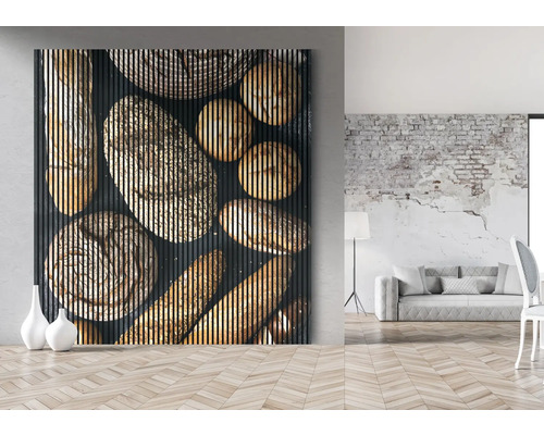 Dekoratives Wandpaneel mit Brot-Motiv im Interieur