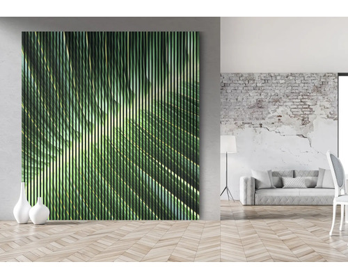 Dekoratives Wandpaneel mit Pflanzenmotiv im Innenraum